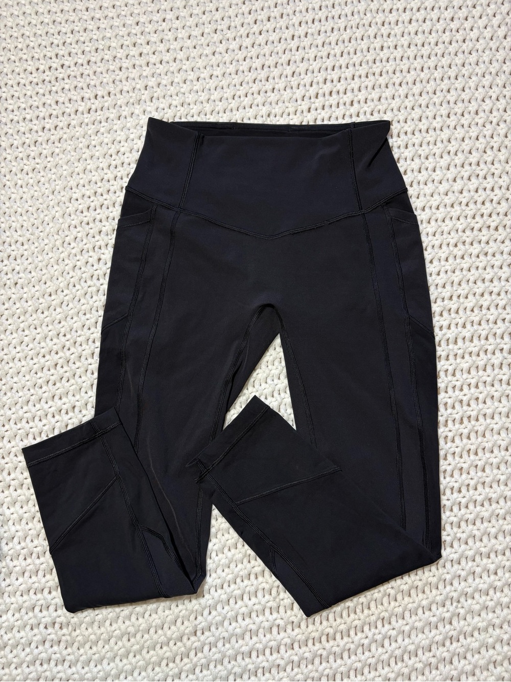 lululemon all the right places hr crop 23” in black size 6